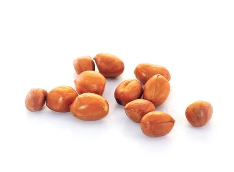 Close-up image of peanuts studio isolated on white background Foto stock