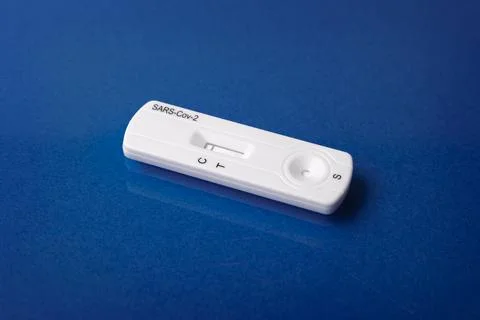 Close up image of Rapid test device for Covid-19 showing negative result. Lab Stock Photos