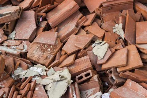 Close-up image of residual brick batch of structure Stock Photos