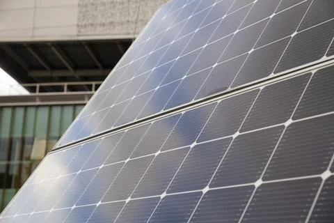 Close-up image solar panel, clean energy Stock Photos