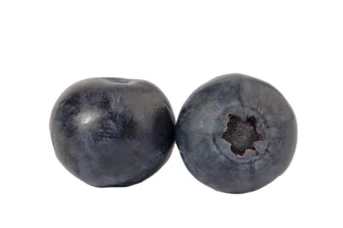 Close up image of two blueberries Stock Photos