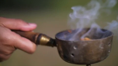 Close up incense burns. Stock Footage 90487353