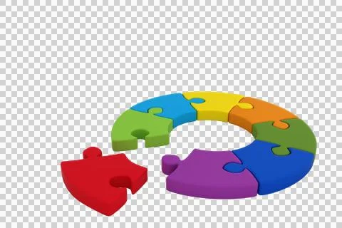 Close up of incomplete circular jigsaw puzzle Stock Illustration