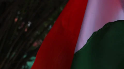 A close-up of the Indian national flag gracefully waving in the wind. Stock Footage 293275328
