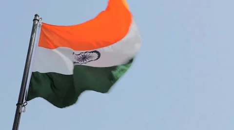 Close-Up of India's Flag Vídeos de archivo 36152115