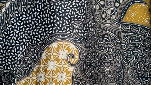 Close Up Indonesian Batik Textile Pattern Background Stock Photos