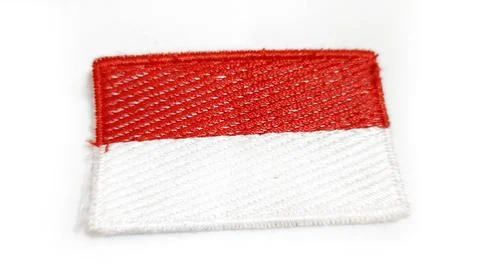 Close up of Indonesian Flag Patch. Isolated on White Background Stock Photos