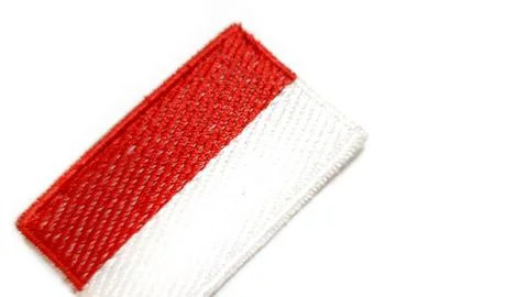 Close up of Indonesian Flag Patch. Isolated on White Background Stock Photos