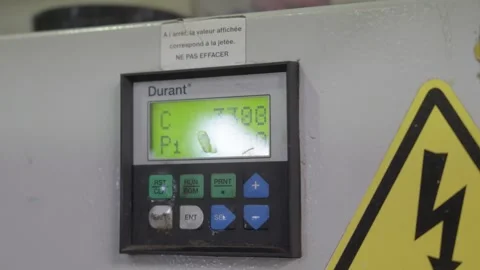Close Up Industrial Digital Control Panel Factory Production Stock Footage 335980323