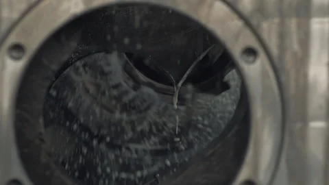 Close-up of an industrial drill used for the processing of the metal products Stock Footage 303580411