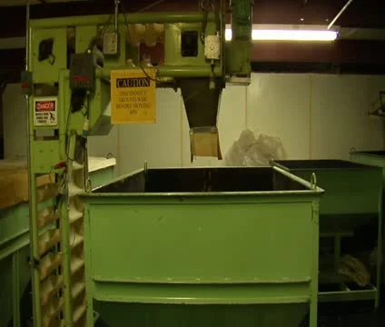 Close-up on industrial pasta machine Stock Footage 21595040