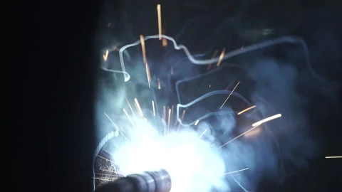 Close up Industrial Welding Stock Footage 230960817