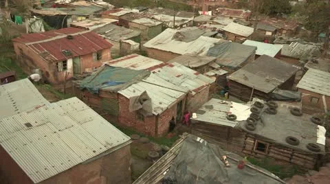 A close-up of informal settlement Video stock 11402009