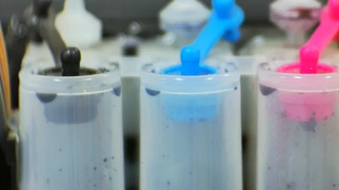 Close up ink jet printer. Video stock 108431938
