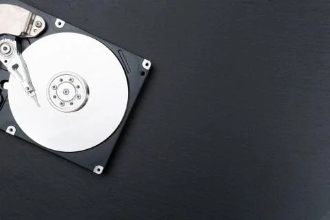 Close up inside of computer hard disk drive Stock Photos