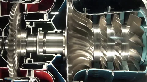 Close-up of the inside of an engine in slow motion. Stock Footage 336295205