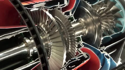 Close-up of the inside of an engine in slow motion. Stock Footage 336295232