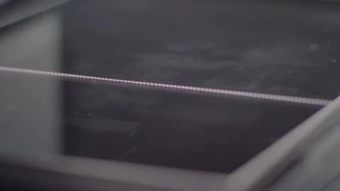 Close up of inside working Epson printer scanner while scanning Stock Footage 274615004