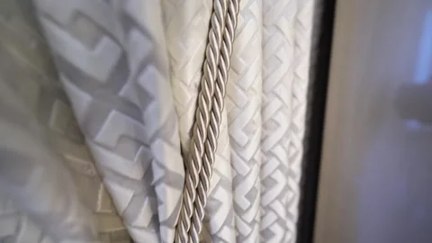 Close inspection: luxurious curtain subtle beauty Vídeos de archivo 307683653