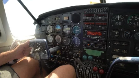 Close Up of Instrument Panel in Small Plane (co) Stock Footage 116686614
