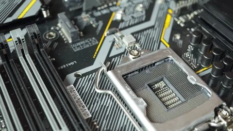 Close-up of an Integral Electrical Motherboard. Stock Footage 247894276