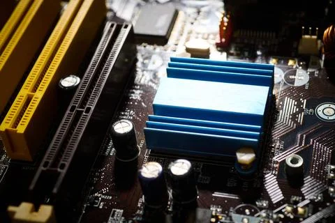 Close up of a integrated circuit Stock Photos