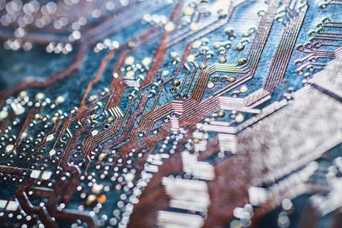 Close up of a integrated circuit Stock Photos
