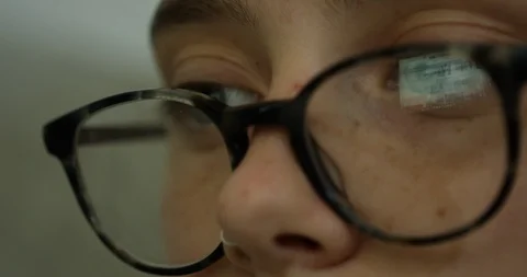 Close up of Intelligent Student Scrolling through Her work on her Laptop.  Stock Footage 94994243