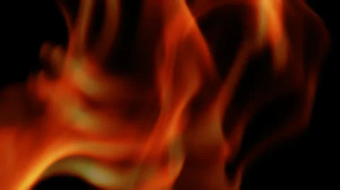 Close up Intense Burning Flames Against Black Background - 25FPS PAL Stock Footage 38536779