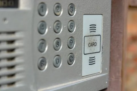 Close up of intercom in the entry of a house Stock Photos