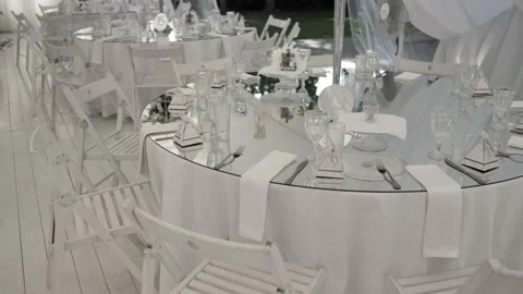 Close-up of the interior and tableware at the wedding 库存影片 201368783