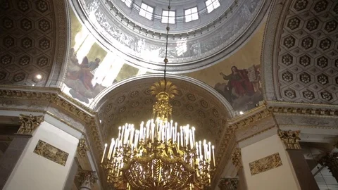 Close up of Interior Of Kazan Cathedral vertical pan 库存影片 84655829