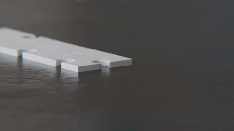 Close up of an Interlocking 3d Animated Puzzle on the table Stock Footage 253550809