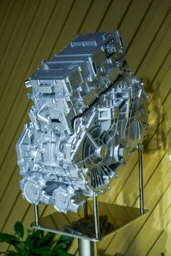 Close-up of internal combustion diesel engine used in large trucks Stock Photos