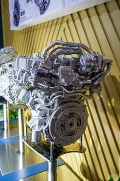 Close-up of internal combustion diesel engine used in large trucks Stock Photos