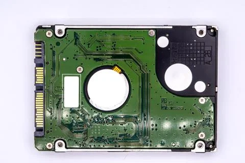Close up of internal hard disk drive or hdd of Laptop isolated on white backg Foto stock