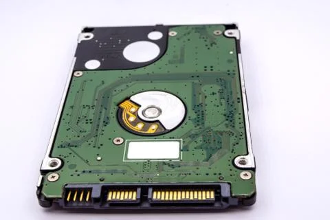 Close up of internal hard disk drive or hdd of Laptop isolated on white backg Foto stock
