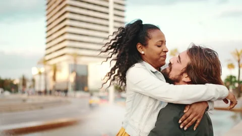 Close-up of an interracial couple in love Video stock 226899168