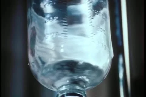 Close-up of intravenous drip bottle Stock Footage 11356826