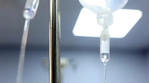 Close up of Intravenous drip Stock Footage 92485148
