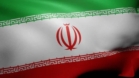 Close up of Iran flag waving in wind. Flag background 4K UHD 60FPS Video stock 121039053