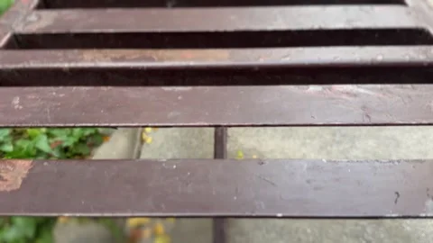 Close-up of iron bench texture Stock Footage 312095145