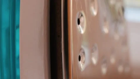 Close-up of an iron with camera movement Stock Footage 163812388