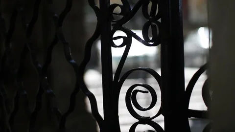 Close-up of iron gate. Pattern, architecture, building, chapel, old, religion Stock-Footage 100126257