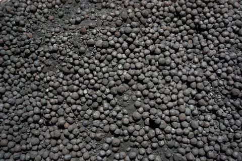 Close up of iron ore pellets 스톡 사진