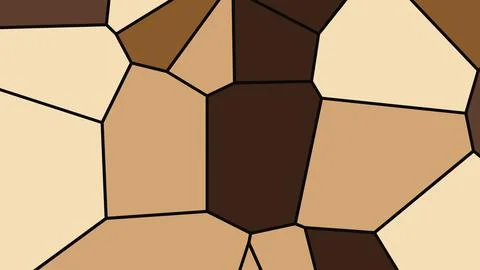 A close up of irregular polygon shapes in beige, tan, and brown tones forming Stock Illustration