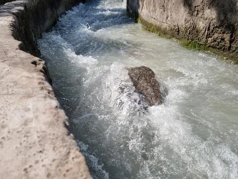 Close-up of irrigation ditch water Stock Photos