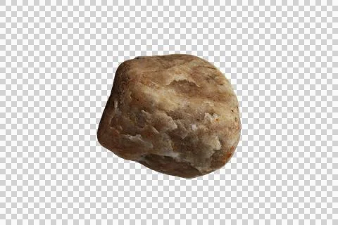 Close-up Isolated Brown Rough Textured Rock on White Background Minimalist .. Stock Photos