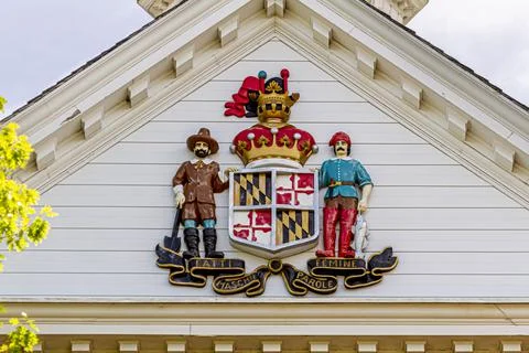 Close up isolated image of the reverse side of the official state Seal of Mar Stock Photos