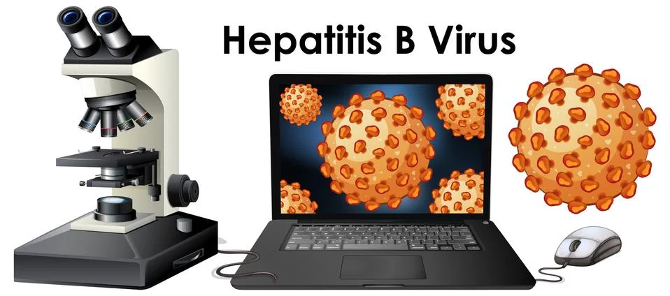Close up isolated object of virus Hepatitis B Stock Illustration